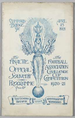 F.A. Cup Final programme Tottenham Hotspur v Wolverhampton Wanderers, played at Chelsea's Stamford Bridge ground, 23rd April 1921,
 16-page programme 