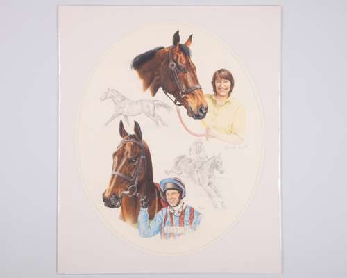 Henrietta Knight signed K A Lloyd artwork of Best Mate