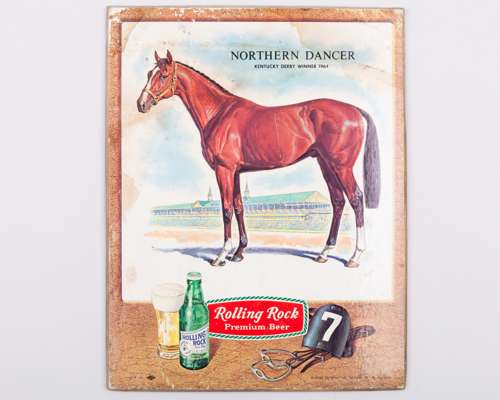 Rolling Rock beer advertisement featuring the racehorse Northern Dancer