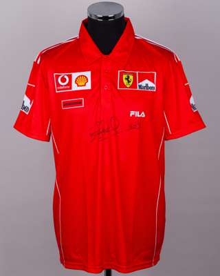 Nigel Mansell Signed Ferrari Polo Shirt