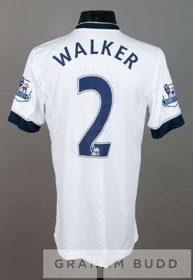 Kyle Walker white Tottenham Hotspur no.2 home jersey v Southampton at White Hart Lane, 8th May 2016,
 match-worn short-sleeved with BARCLAYS PREMIERSH
