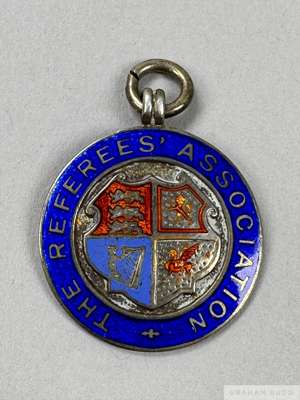 A silver and enamel 1961 Referees' Association medal
 the obverse inscribed THE REFEREES' ASSOCIATION, the reverse J. Kelly, Referee, F.A. Cup Final, 