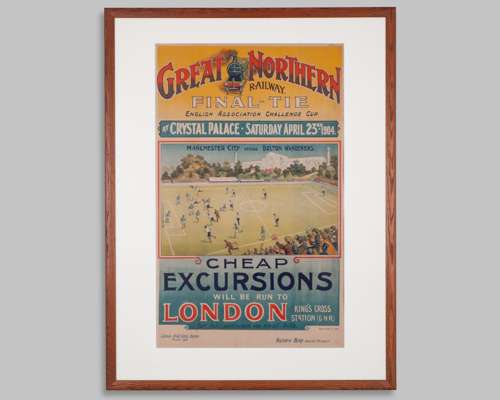 A rare 1904 Manchester City v. Bolton Wanderers F.A.Cup Final advertising poster