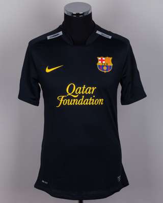 David Villa black No.7 Barcelona short-sleeved shirt, 2011-12