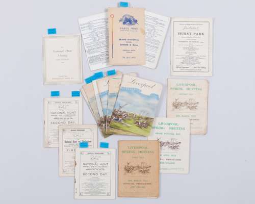 Twelve Grand National Meeting racecards and three Cheltenham Festival racecards in the 1950s