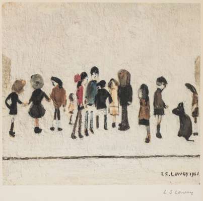 Laurence Stephen Lowry RBA RA (1887-1976) 'Burford Church' Signed Limited edition print. Numbered and stamped by the publisher Copyright in all countr