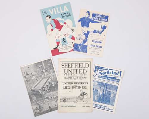 Five Leeds United Reserve away match programmes, 1940s