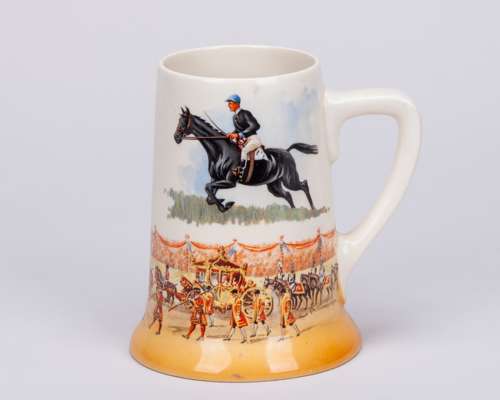 Royal Mail china tankard commemorating Royal Mail the 1937 ‘Coronation’ Grand National winner