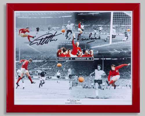 Sir Geoff Hurst and Martin Peters double-signed 1966 World Cup Final photo print