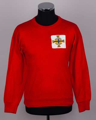 Pat Jennings red Northern Ireland goalkeepers shirt, early 1960s