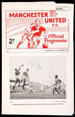 George Best signed programme from his first season at Manchester United, reserves v Manchester City reserves 2nd October 1963 signed in blue pen to th