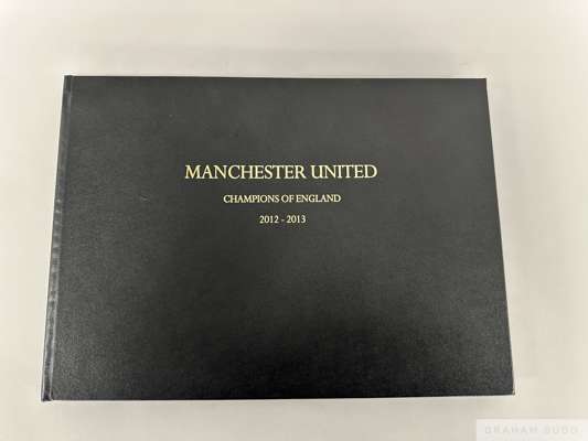 Manchester United Champions of England,  2012-2013, season review book autographed by Alex Ferguson
 containing 174 pages of colour photographs relati