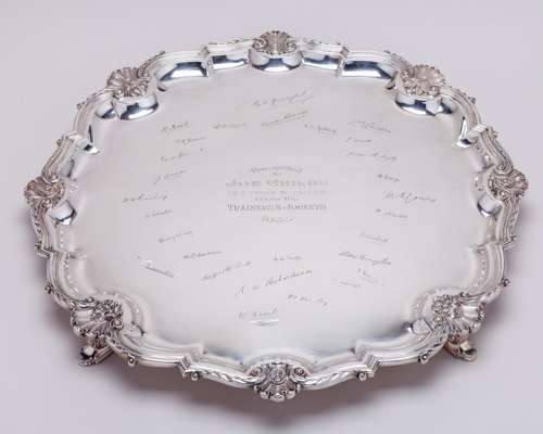 Silver salver presented to the royal jockey Joe Childs in 1935