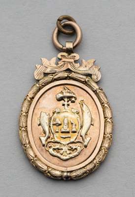 Edinburgh & Glasgow inter-city league winners medal awarded to J.H. Cross of Third Lanark FC in season 1900-01,
 9ct gold, fully inscribed with compet