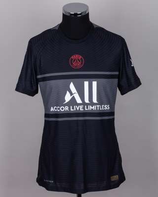 Lionel Messi black and grey No.30 Paris Saint Germain short-sleeved shirt, 2021-22