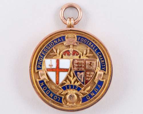 William Wake 9ct gold and enamel London Professional Charity Fund medal, 1912