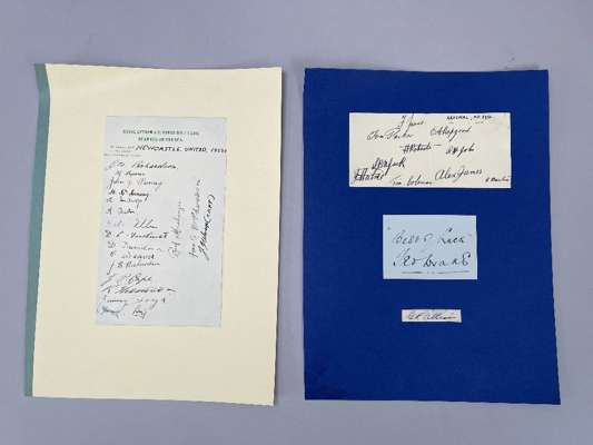 Autograph pages circa 1932-33 Newcastle v Arsenal who played in 1931-32 Cup final, 
 most players in that final included, Newcastle letterhead, Lytham