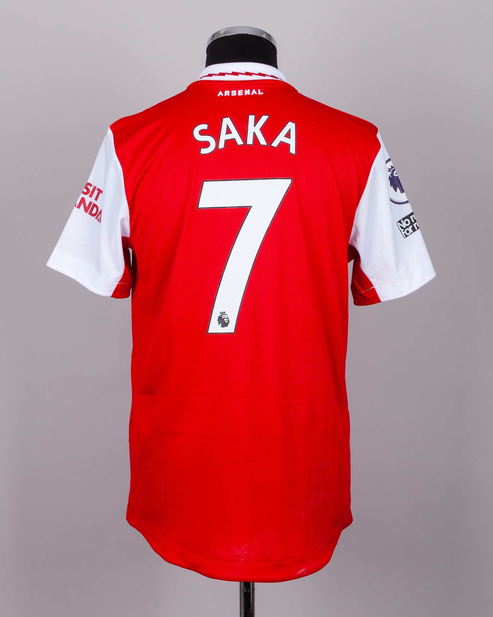 Flash X Reverse Flash Team Up Bukayo Saka red Arsenal No.7 match worn short-sleeved shirt, 2022-23 ...