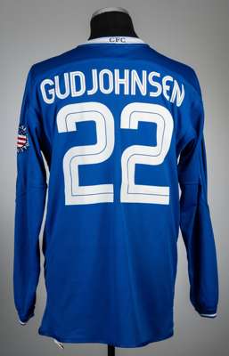 Eiour Gudjohnsen blue Chelsea no.22 home jersey v AC Milan, played at Lincoln Financial Field, Philadelphia as part of the USA tour, 2nd August 2004,
