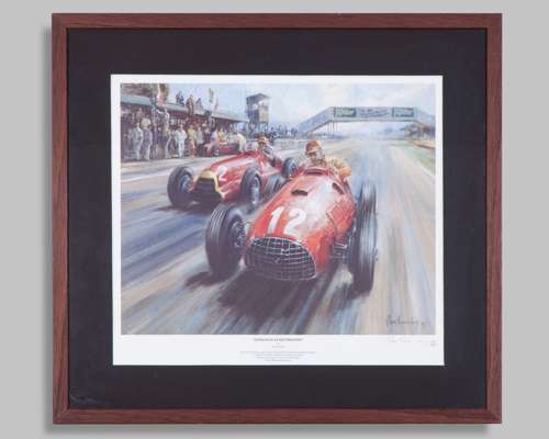“Gonzales at Silverstone” Limited Edition Framed Signed Print by Alan Fearnley