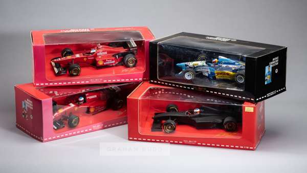 Michael Schumacher collection of seven Minichamps 1:18 scale model cars
 Bar codes:510961891  - 510981800 - 510941825 - 510971805 - 510951811 - 510961