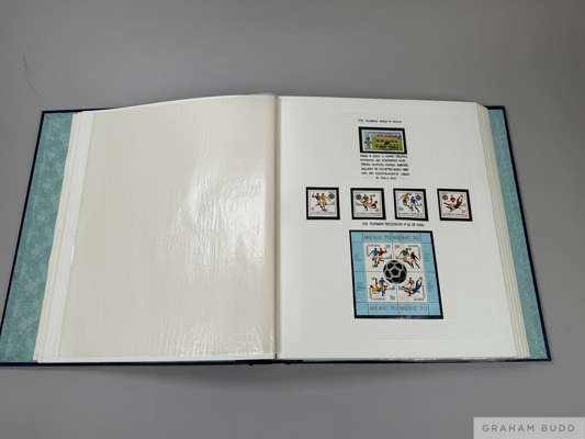 Football World Cup Mexico 1970 presented large album, 
 containing a fine collection of stamps, covers, postcards and mini sheets from around the worl