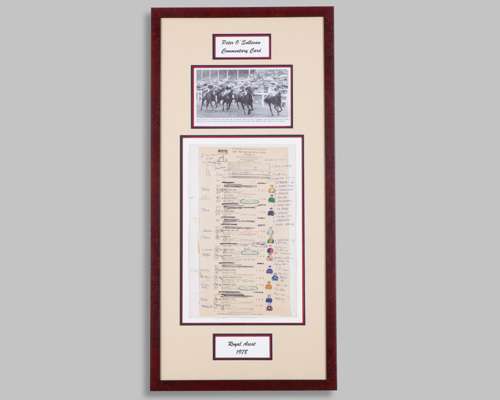 Sir Peter O'Sullevan 1978 Cork and Orrery Stakes Royal Ascot BBC race commentary card,