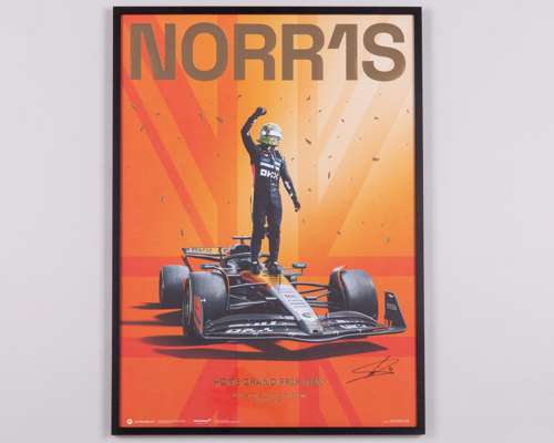 Lando Norris 2025 McLaren F1 Team Signed BritishGrand Prix Official Poster