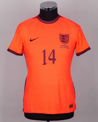 Katie Zelem red No.14 England v. Luxembourg women's short-sleeved shirt, 2022