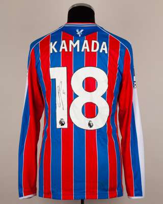Daichi Kamada red and blue No.18 Crystal Palace v. Sunderland match worn shirt