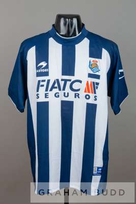 Navy and white Real Sociedad no.24 home jersey v Tottenham Hotspur friendly match, at White Hart Lane, 12th August 2006,
 short-sleeved with club cres