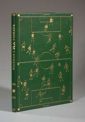 Jack Kelsey/Pele/World Cup 1958 superb hard backed book,
 green leather cover with gilt players in match formation and Football VM.I. Sveridge to spin