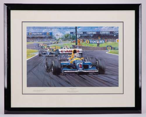 Nigel Mansell “LEADER OF THE PACK” 1992 British Grand Prix Framed Print - by Nicholas Watts