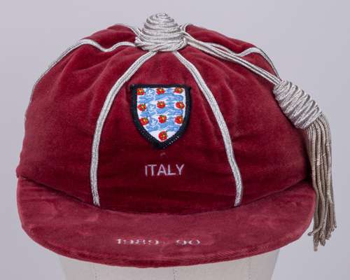 Paul Parker maroon England v. Italy ‘B’ International cap 1989-90