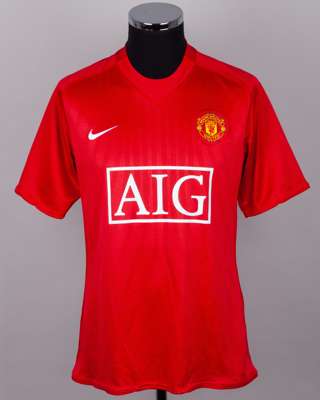 Michael Carrick red No.16 Manchester United autographed short-sleeved shirt, 2007-09