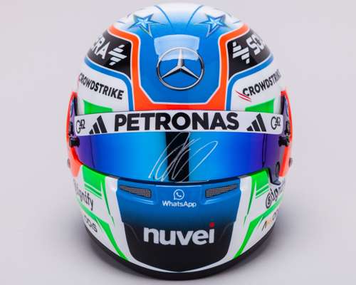 Kimi Antonelli 2025 Signed Mercedes-AMG Petronas F1 Team 1:2 Scale Bell Helmet