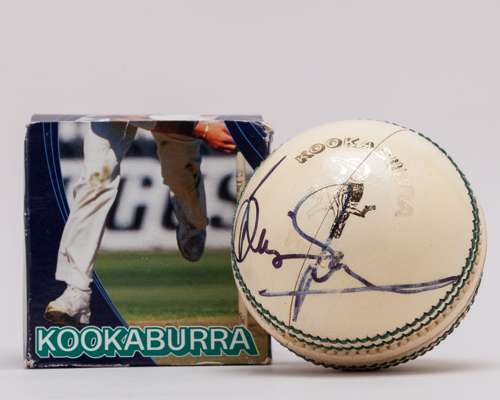 Brian Lara autographed white Kookaburra Turf ICC Trophy 2004 cricket ball