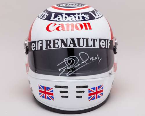 Nigel Mansell Signed 1992 Williams Renault Full Size Replica Helmet