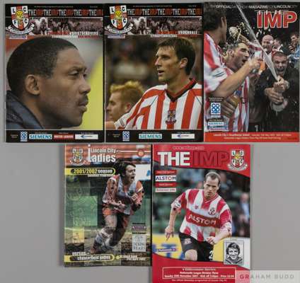 A good run of Lincoln City home match programmes from 1962 to 2015, 
 it is believed that the seasons are complete, (a lot)