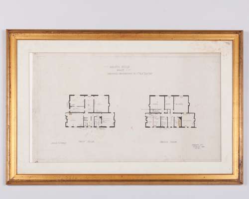 A blueprints and two architectural drawings for the historic Manton Down racing stables