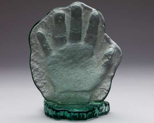 Glass sculpture of Lester Piggott's hand