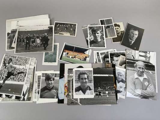 Press photographs mostly b&w, various sizes from 1940s to present day,
 include Geoff Hurst, England training at Brighton 1943, Bobby Charlton, Bobby 