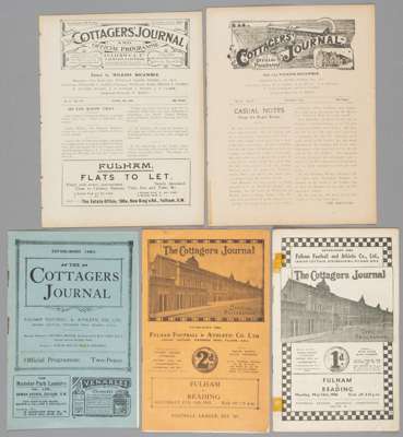 Five Fulham v Reading programmes,
 two South-Eastern League reserves fixtures 26th November 1910 and 4th October 1913; F.L. Division Two 28th April 19