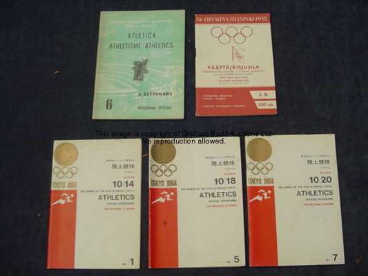 Five official daily Olympic Games programmes, Closing Ceremony at Helsinki 3rd August 1952