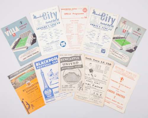 Ten Leeds United Reserve away match programmes, 1950s