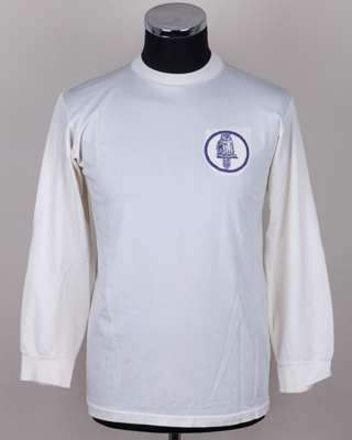White No.12 Leeds United long-sleeved shirt, 1968-69
