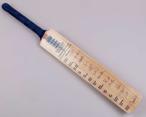 England v. Australia Investec Ashes Test Series 2013 autographed New Balance cricket bat