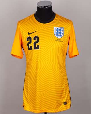 Dean Henderson yellow No.22 England v. Iceland goalkeeper shirt, 2020