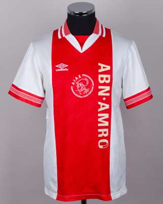 Red and white No.18 Ajax short-sleeved shirt, 1994-95
