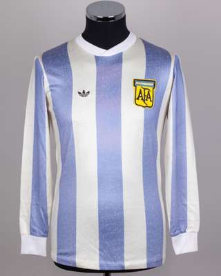 Rene Houseman blue No.9 Argentina v. Holland World Cup Final match worn shirt, 1978
